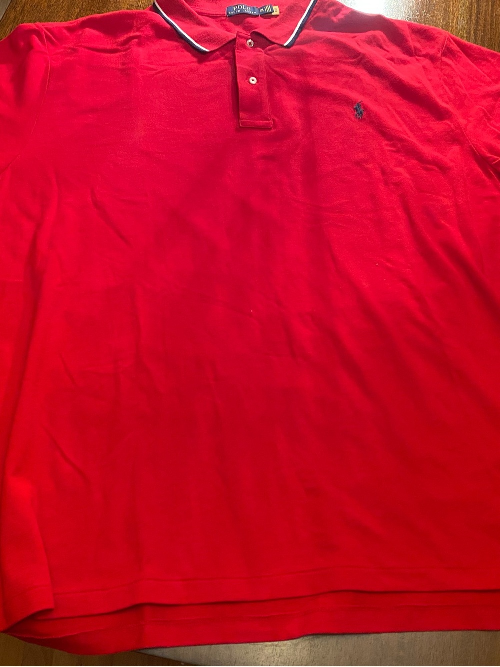 Polo Ralph Lauren Shirt Mens 4XB Red Tipped Collar Short Sleeve Mesh Big & Tall